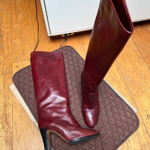 Size 36, full leather Women's Dress Boots in this Fall's hot color, BURGUNDY!